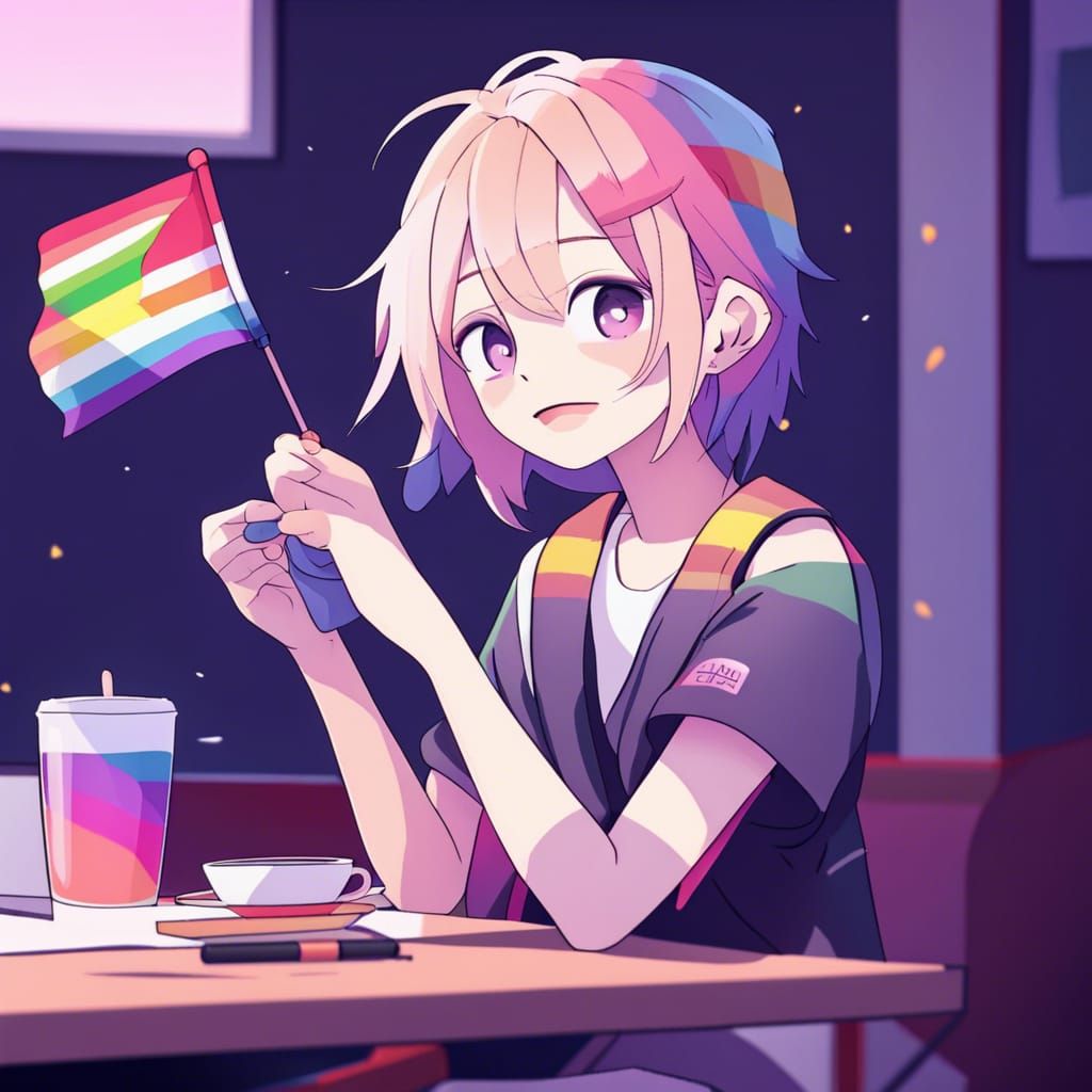 Rainbow Pride Flag Symbolizing LGBTQ+ Community