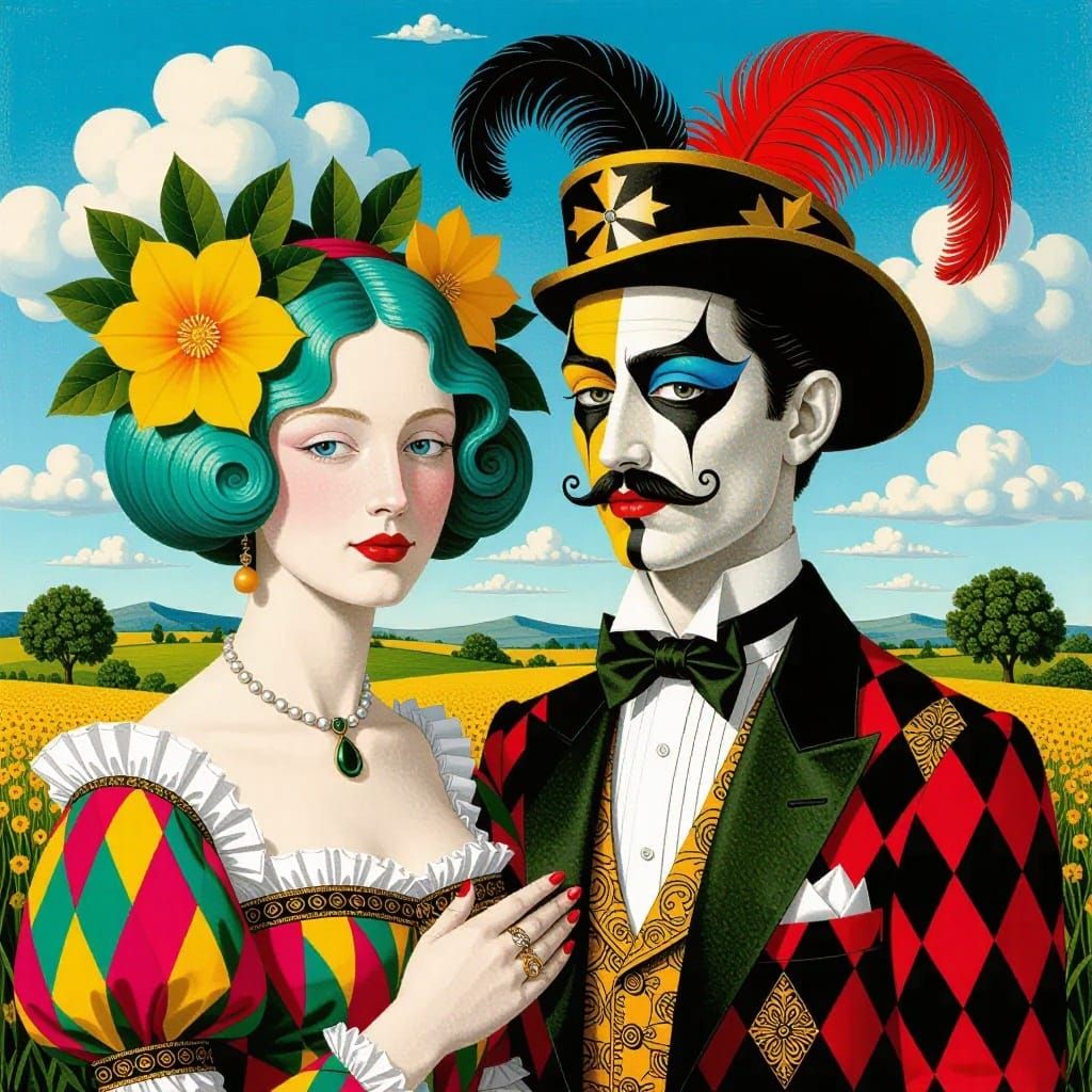 Chimaera of Figures in a Surreal Landscape