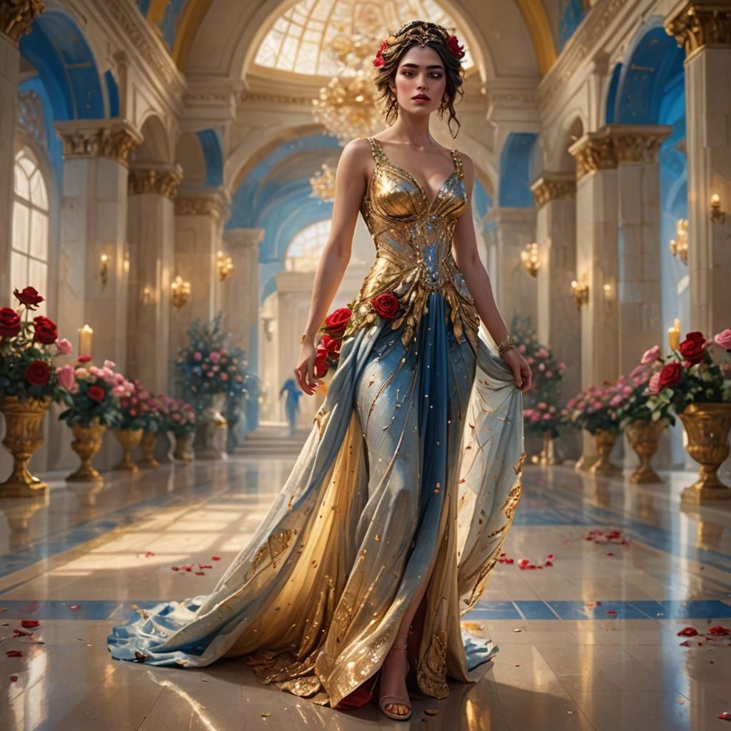 Grecian Goddess in Diamond Dress Concept Art