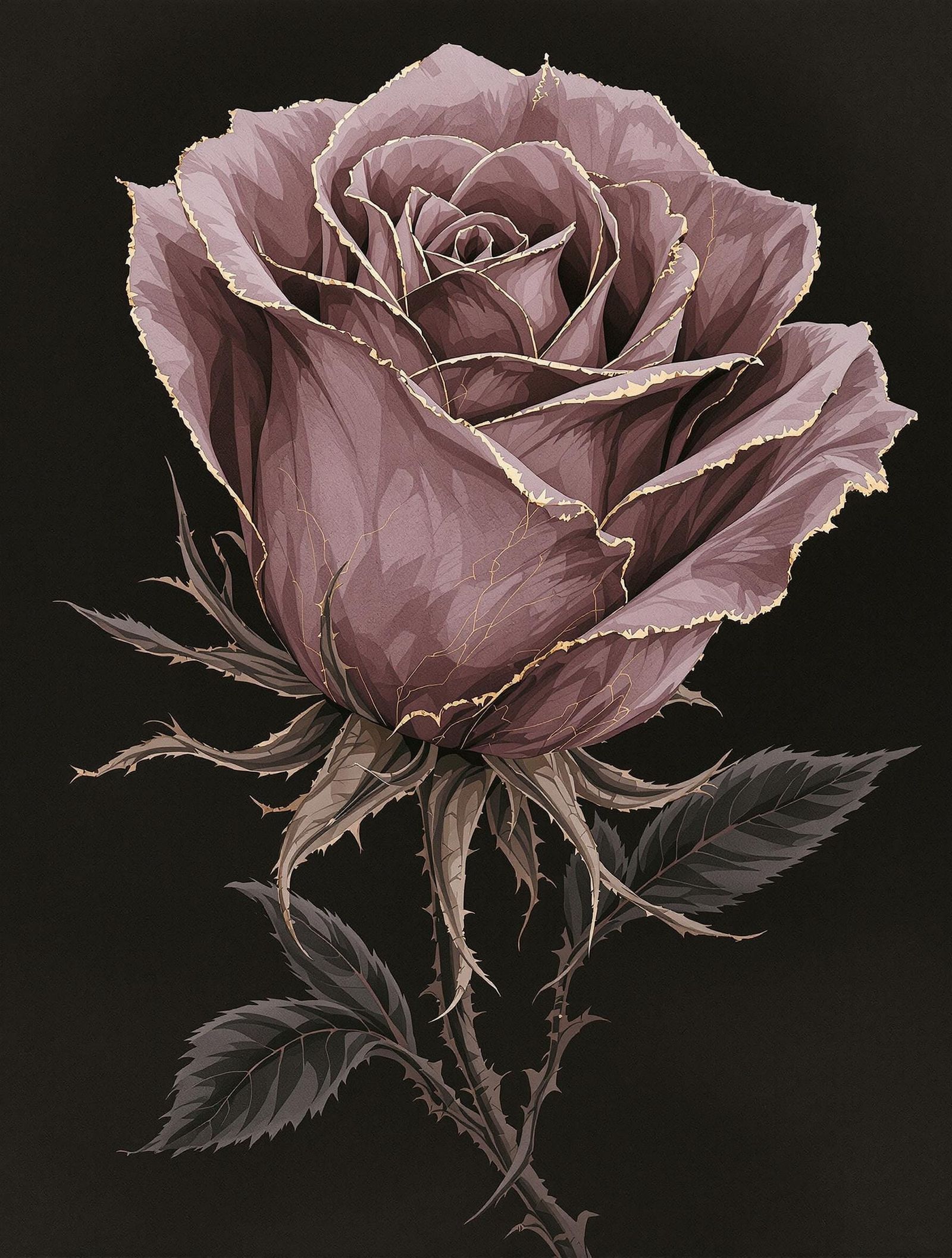 Antique Rose in Baroque Masquerade Scene