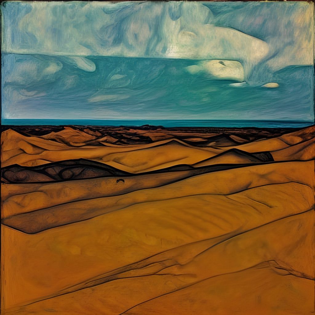 Coastal Desert Dunes in Expressionist Style