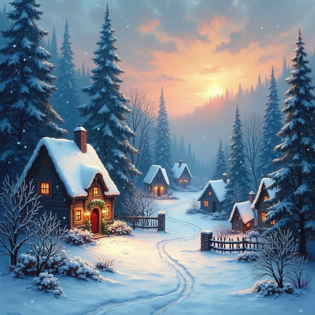 Christmas Village in Winter Wonderland Style