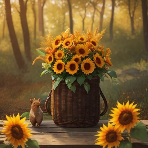 Squirrel's Autumn Harvest: A Whimsical Nature Portrait