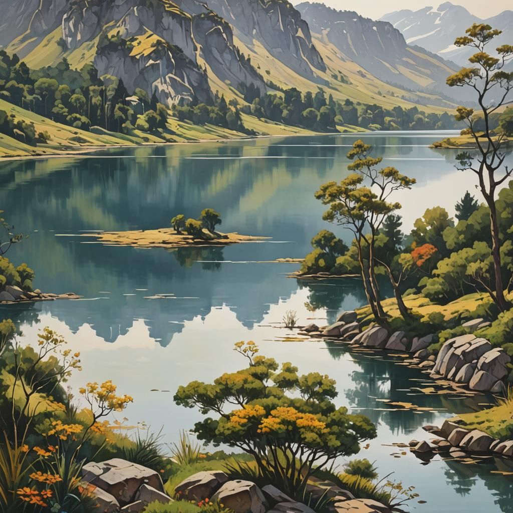 Lake Landscape AI Generated Image