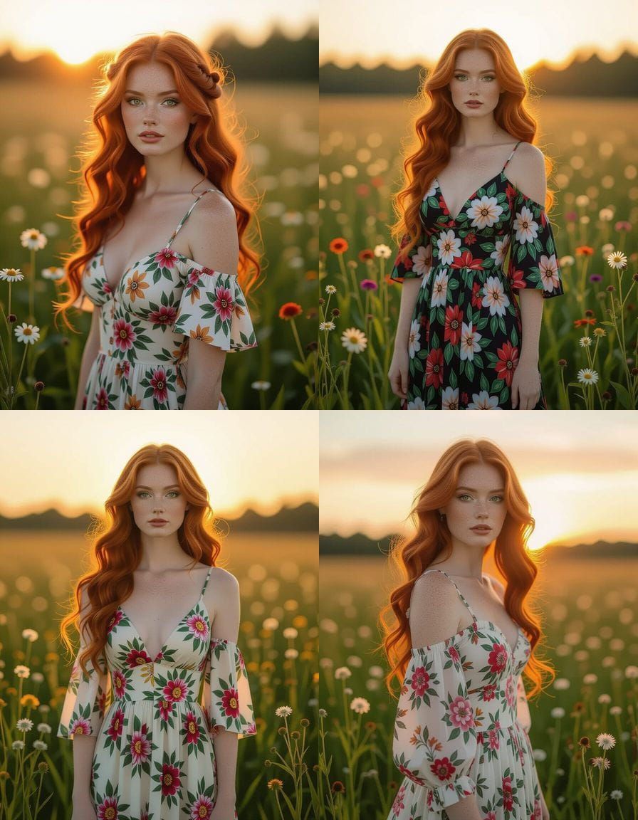 Redhead Troll Guardian in Wildflower Field