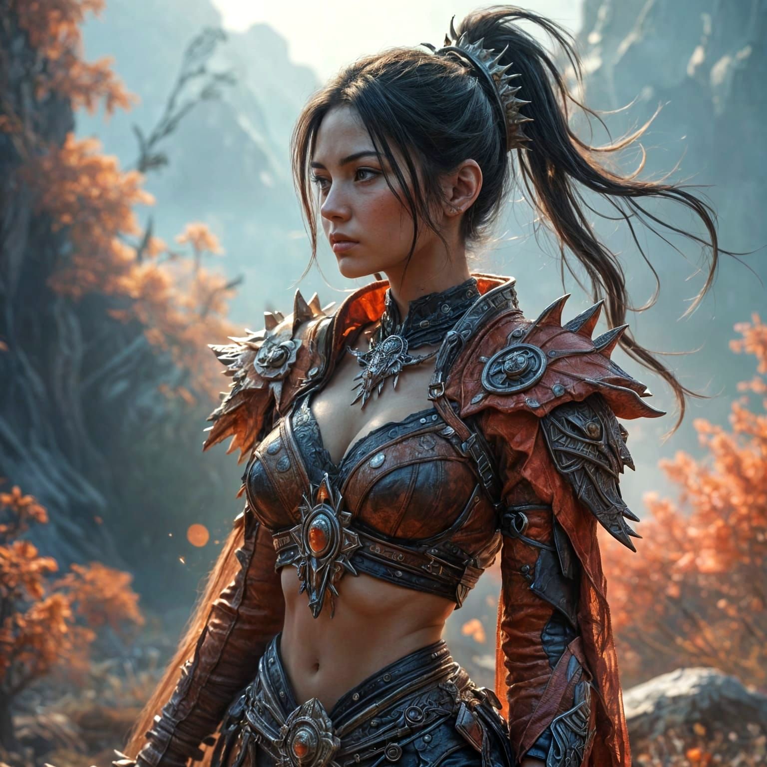 Epic Fantasy Warrior in Vibrant Cinematic Splendor