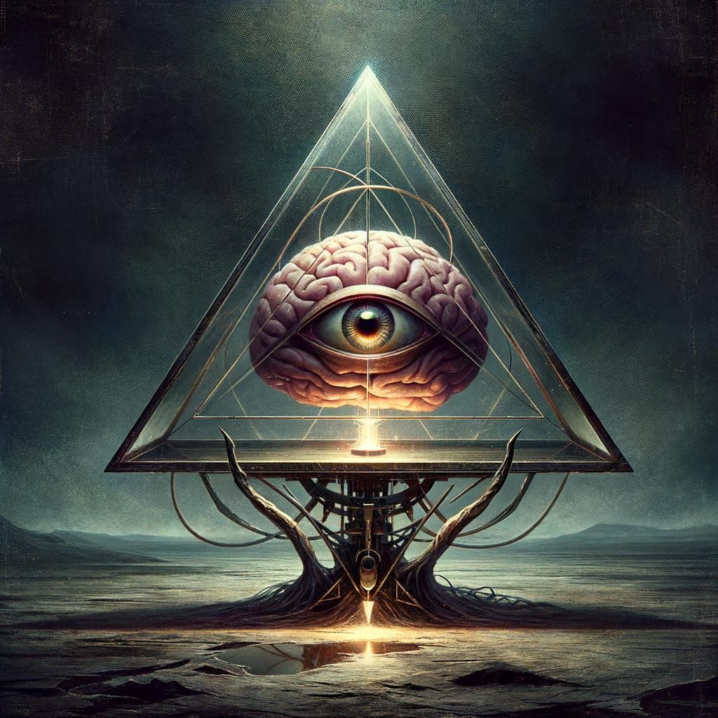 Glowing Glass Artifact in Chiaroscuro Dark Fantasy Scene