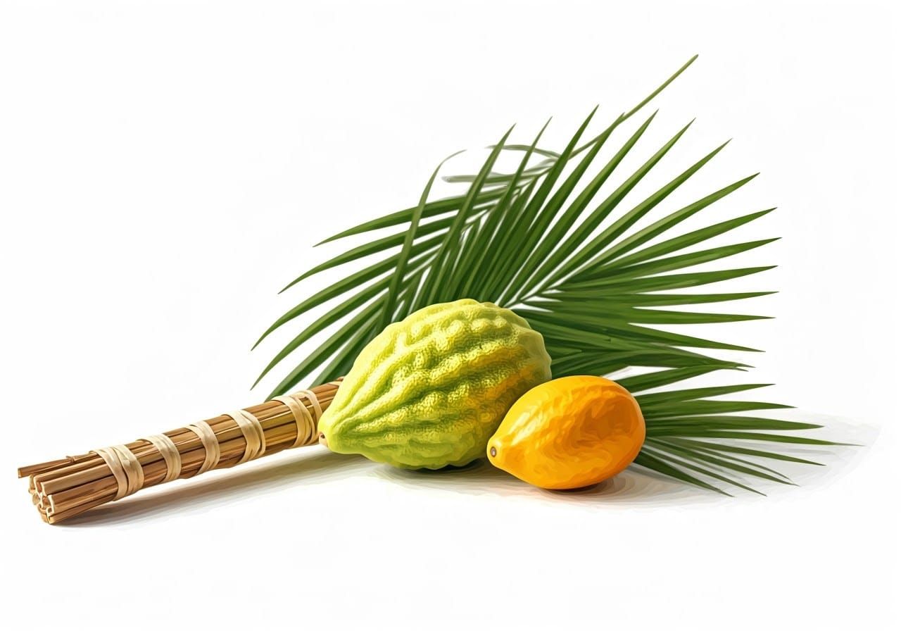 Lulav and Etrog Still Life in Dutch Masters Style