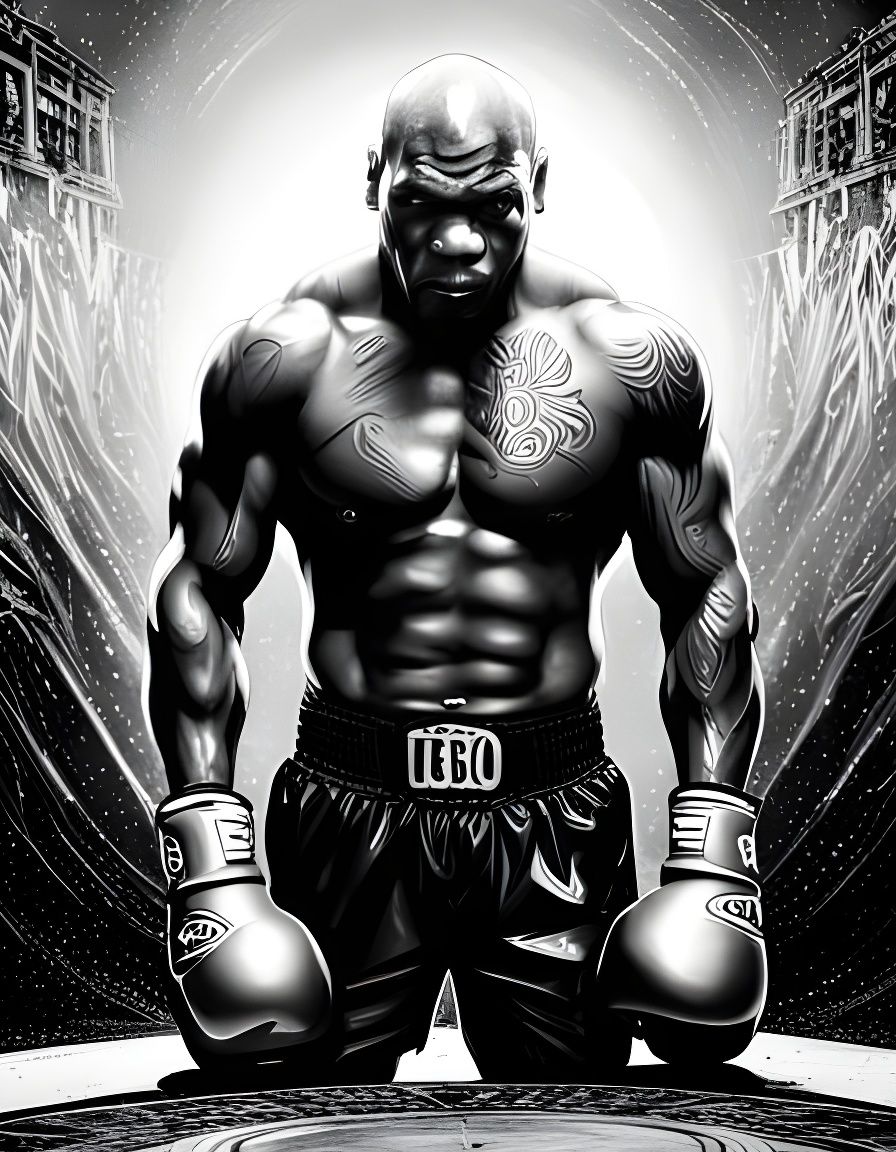 Mike Tyson Portrait in Hyperdetailed CGI Style