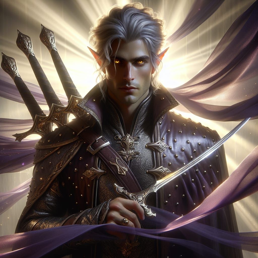 Elven Rogue in Ethereal Sunlight: 8k Concept Art