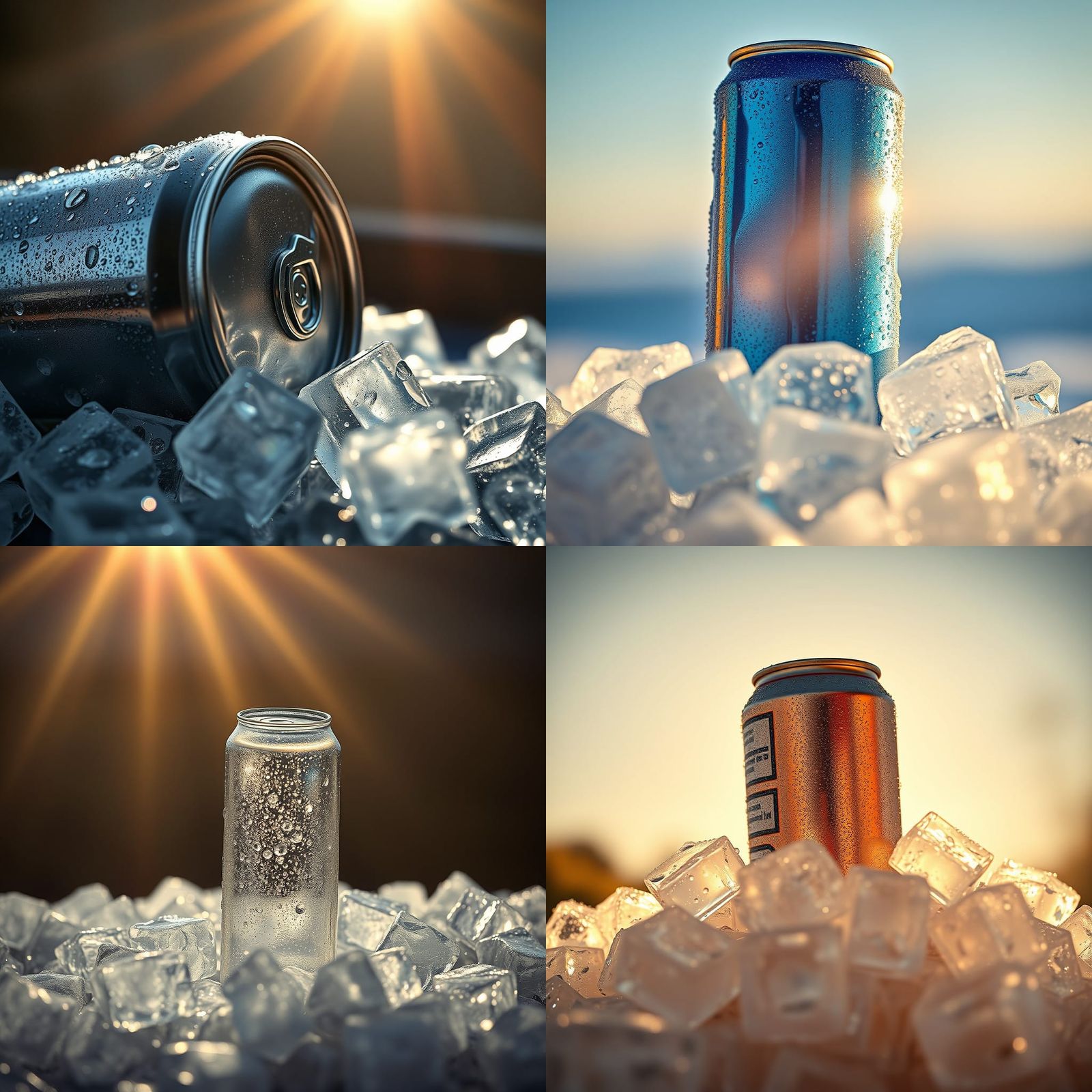 Icy Drink Can in Summer Sunlight, Hyperrealistic