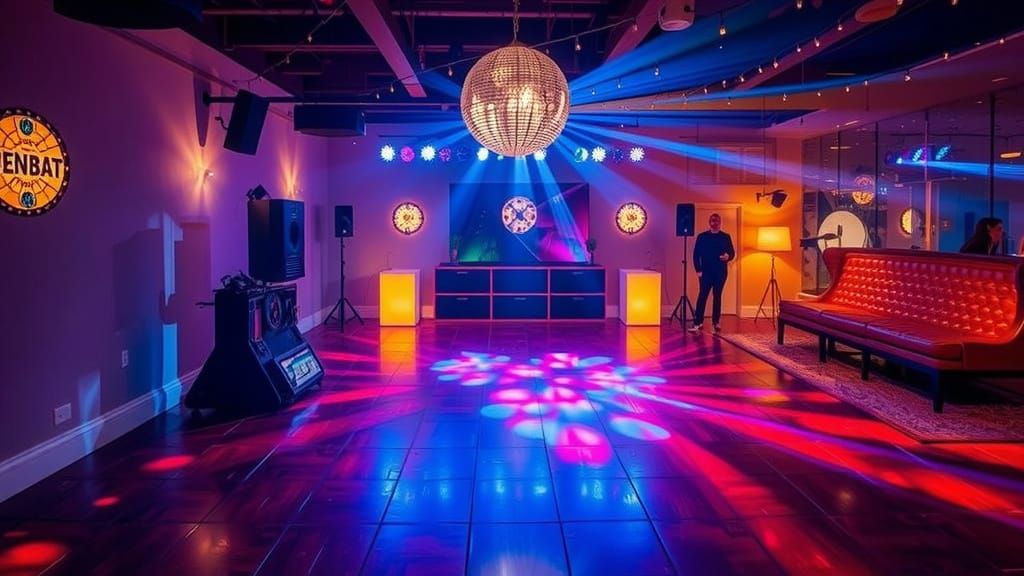 Electric Dance Floor in Vibrant Disco Style