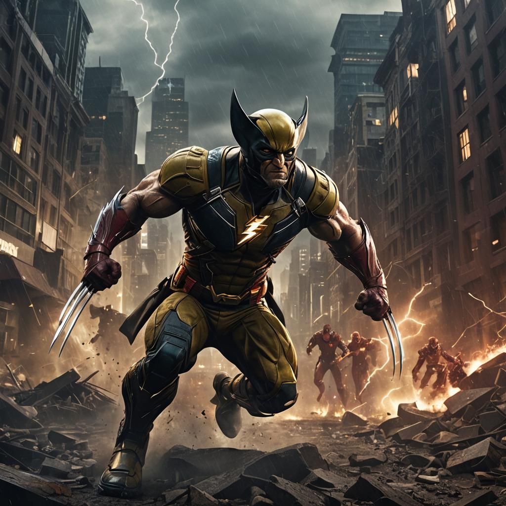 Wolverine with Speed Force: Digital Matte Painting