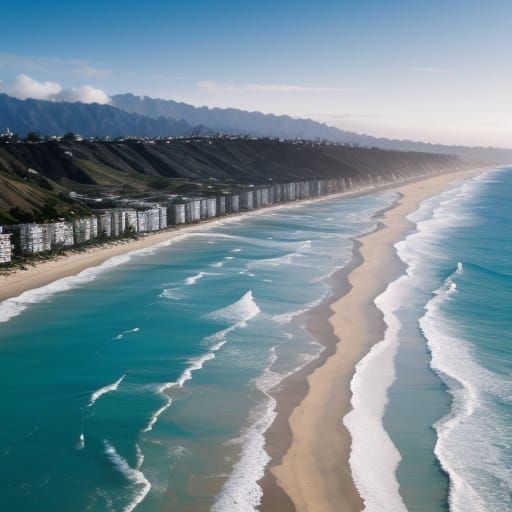 Serenic Coastal Panorama Captured Above Malibu Beach