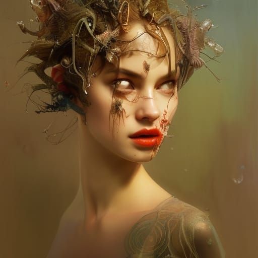 Hyperrealistic Ant with Iridescent Accents