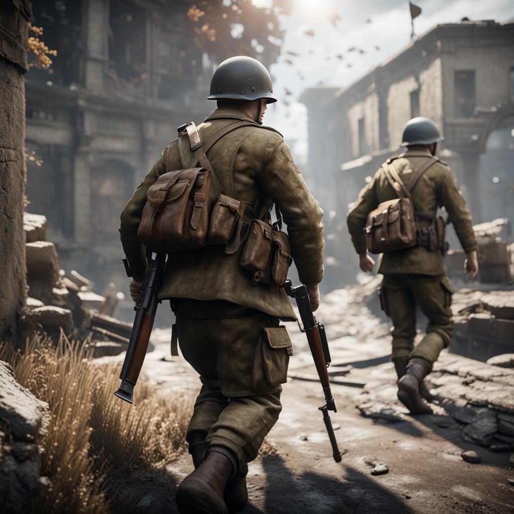 World War 2 in 3D Game Cinematic Style