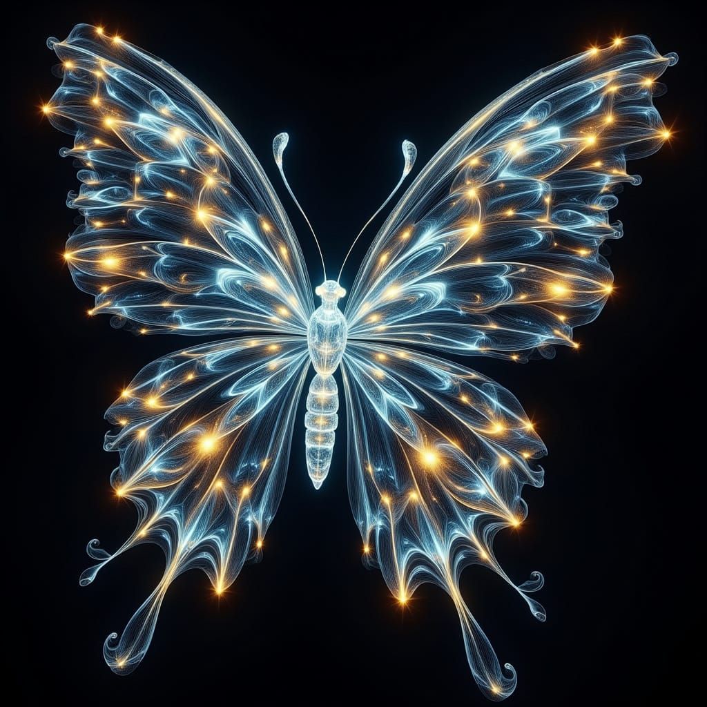 Intricate Butterfly Made of Radiant Light
