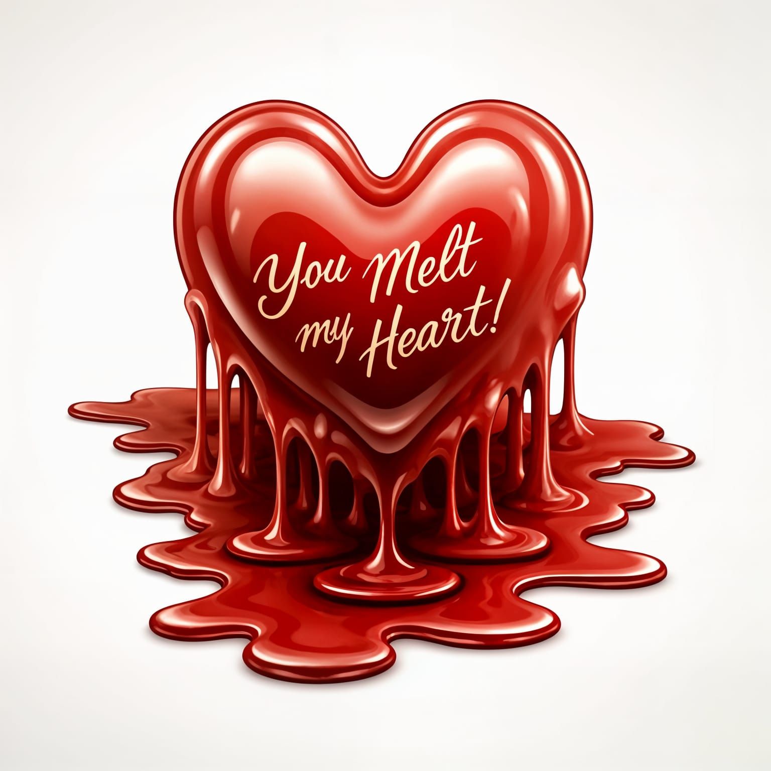Melting Heart with Text: You Melt My Heart