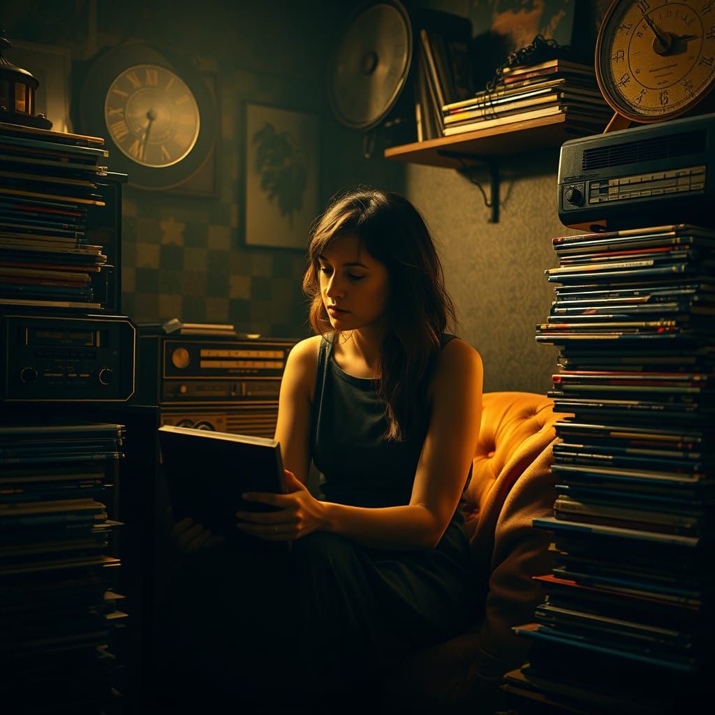 Cozy Radio Nostalgia in Warm Golden Light