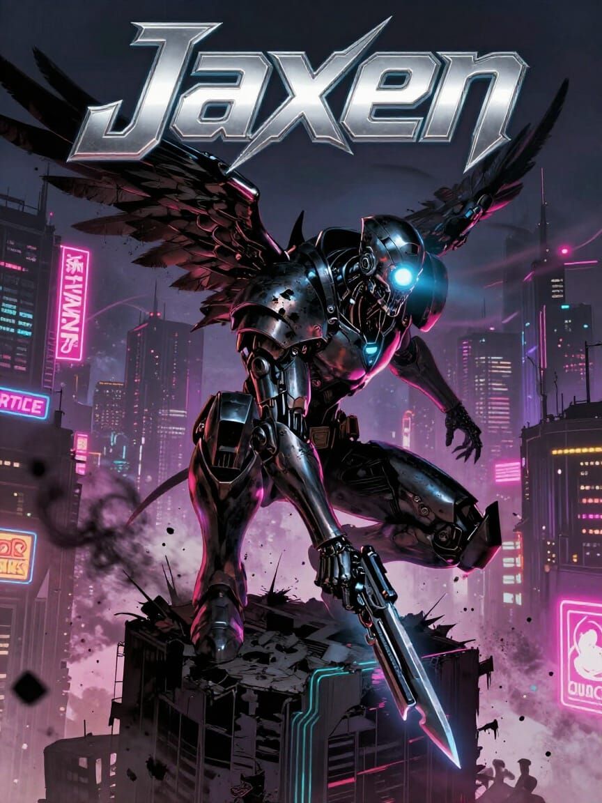 Jaxen The Iron Vulture in Dystopian Cyberpunk City