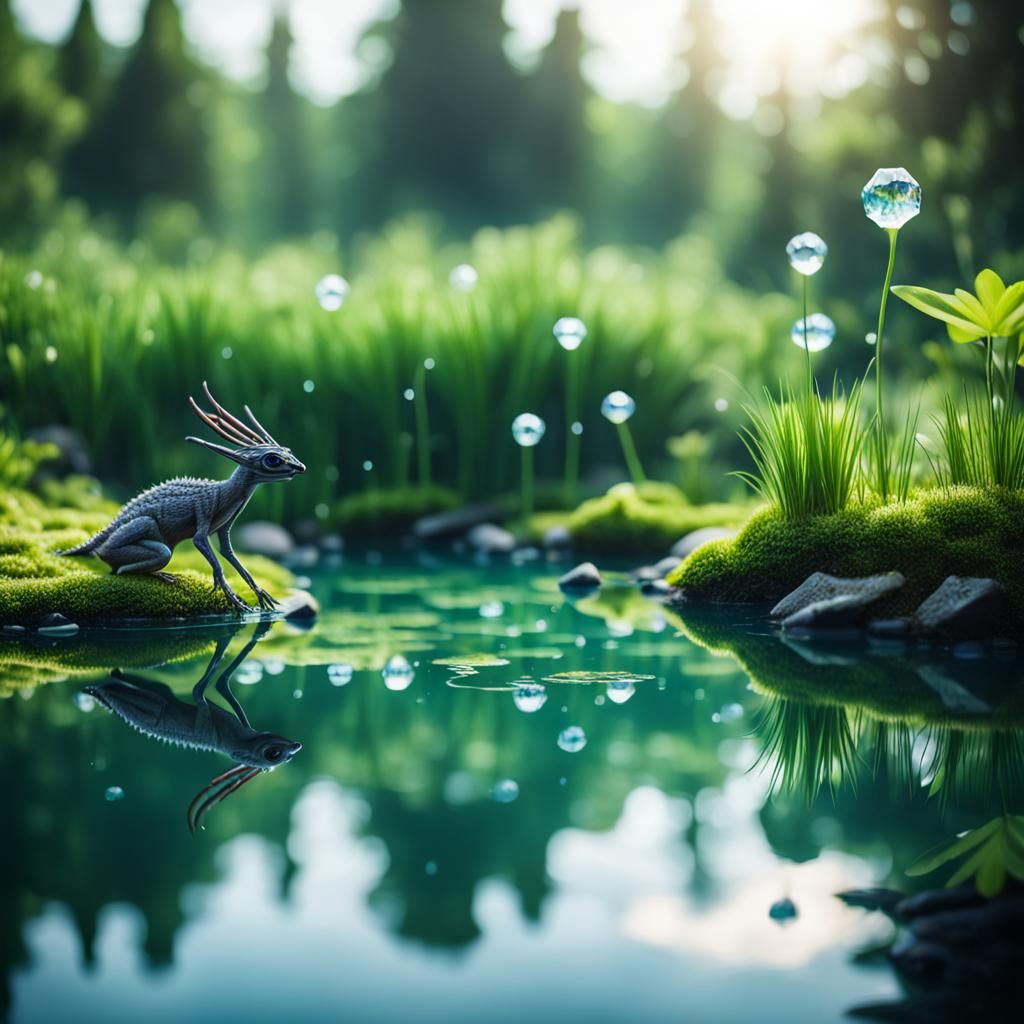 Alien Wildlife at Crystal Pond: Professional Photography