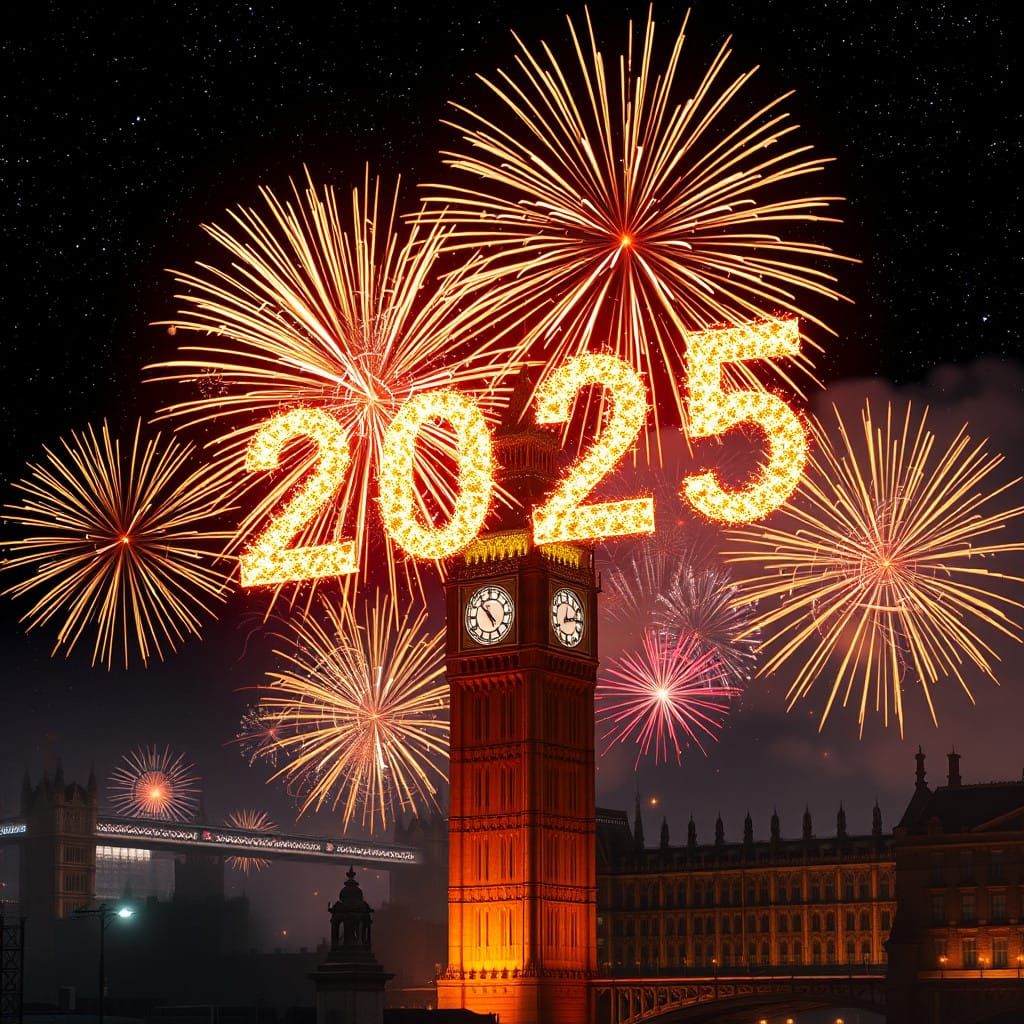 Breathtaking Fireworks Display Celebrating a Quarter Century...