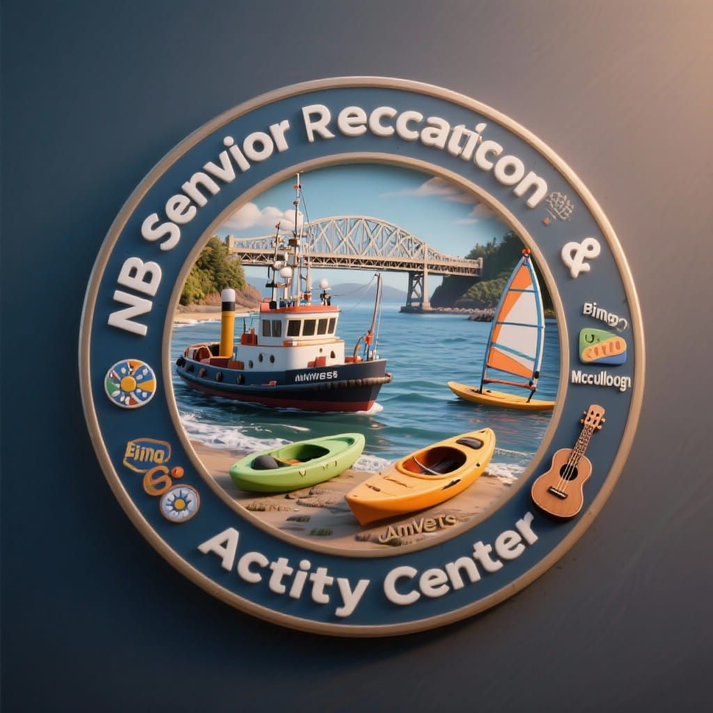 NB Senior Recreation Center 3D Badge Logo