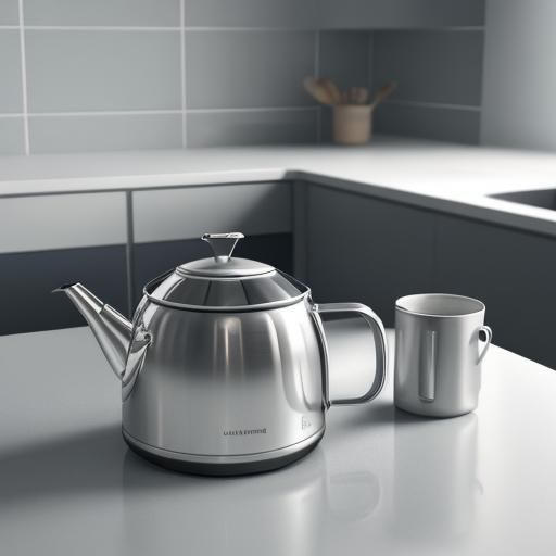 Minimalist Kettle with Chrome Accents: Industrial Design