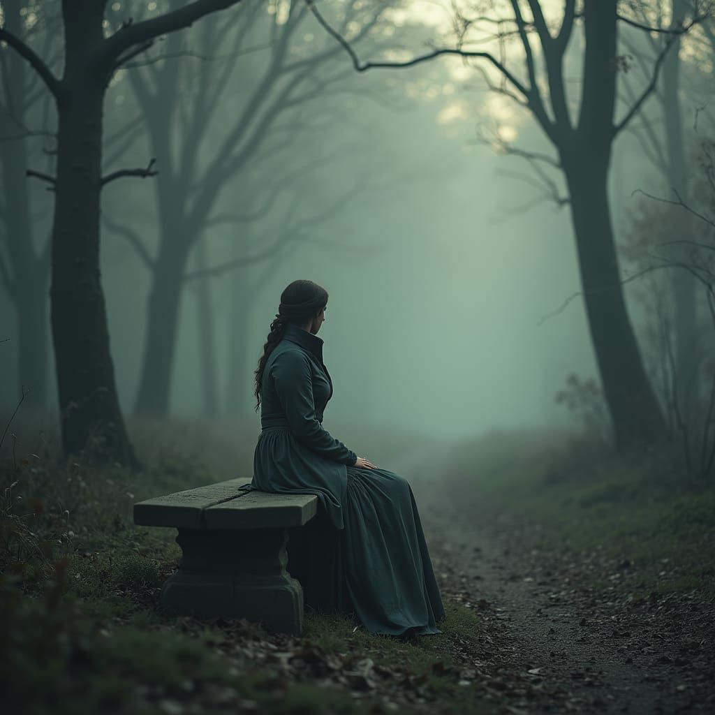 Introspective Woman in Spiritual Landscape