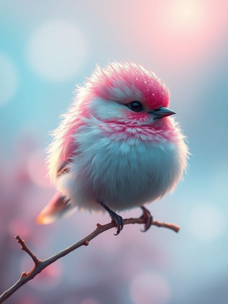 Dreamy Realism Bird in Sunset Hues