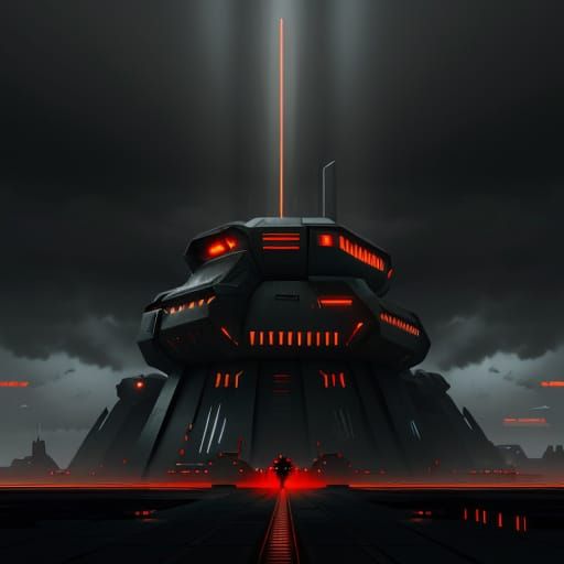 Futuristic Steel Fortress in a Desolate Wasteland