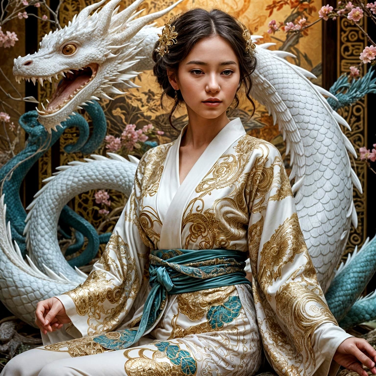 Whimsical Oracle Card Featuring a Harajuku-Style Woman and W...