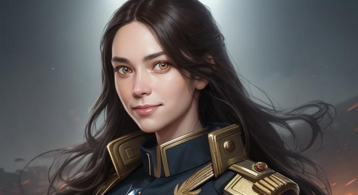 Sci-Fi Officer Portrait in Art Nouveau Style