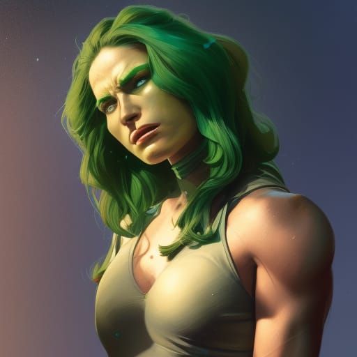 She Hulk Portrait in Art Nouveau Style