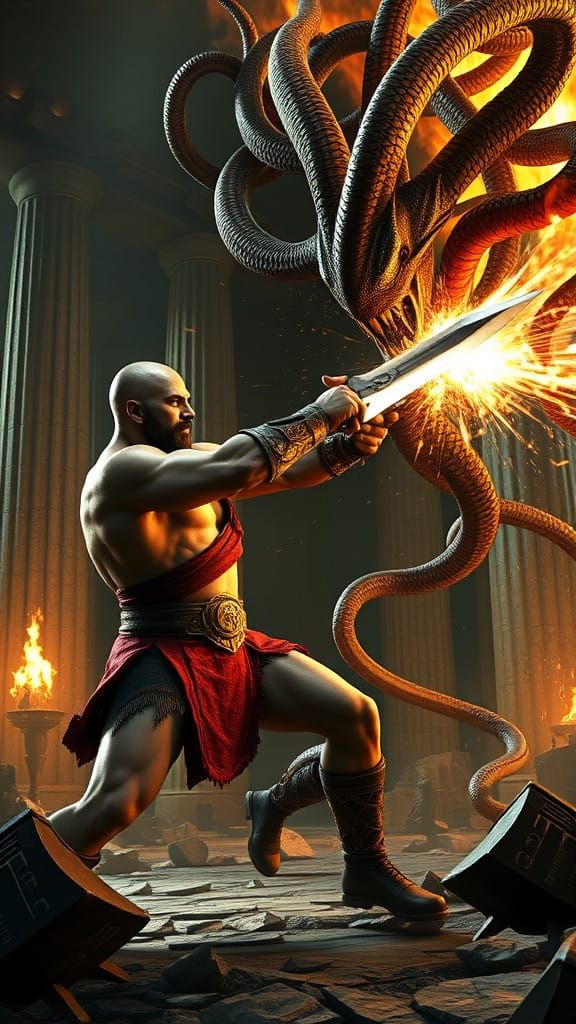 Kratos Battles Medusa in Epic Clash of Gods