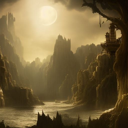 Epic Cinematic Digital Matte Painting of Perchance