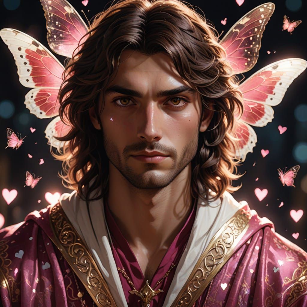 Anteros, God of Reciprocal Love: Close-Up Portrait