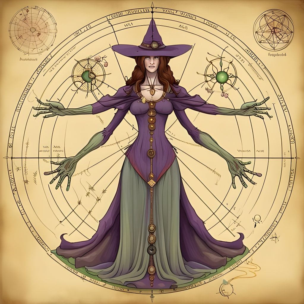 Vitruvian Witch: A Magical Diagram in Full Color