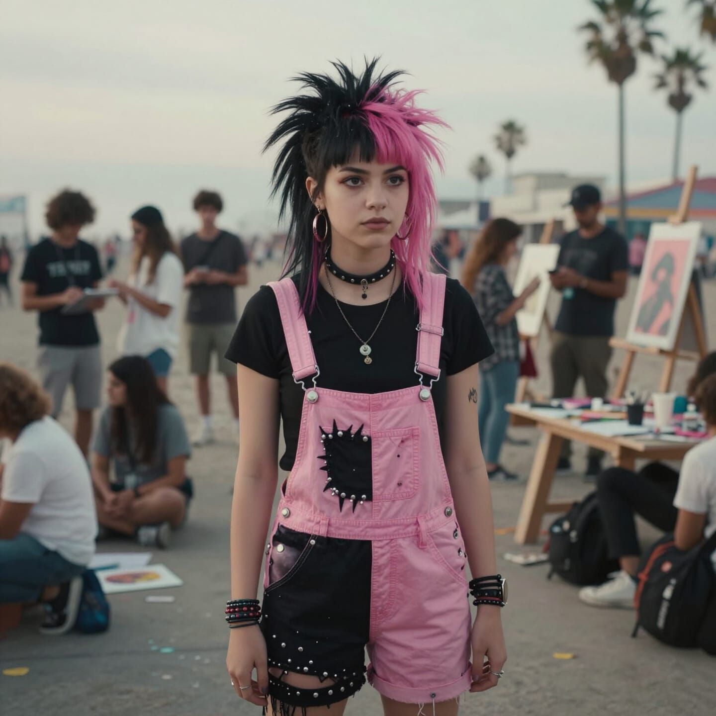Punk Girl in Venice Beach Art Class