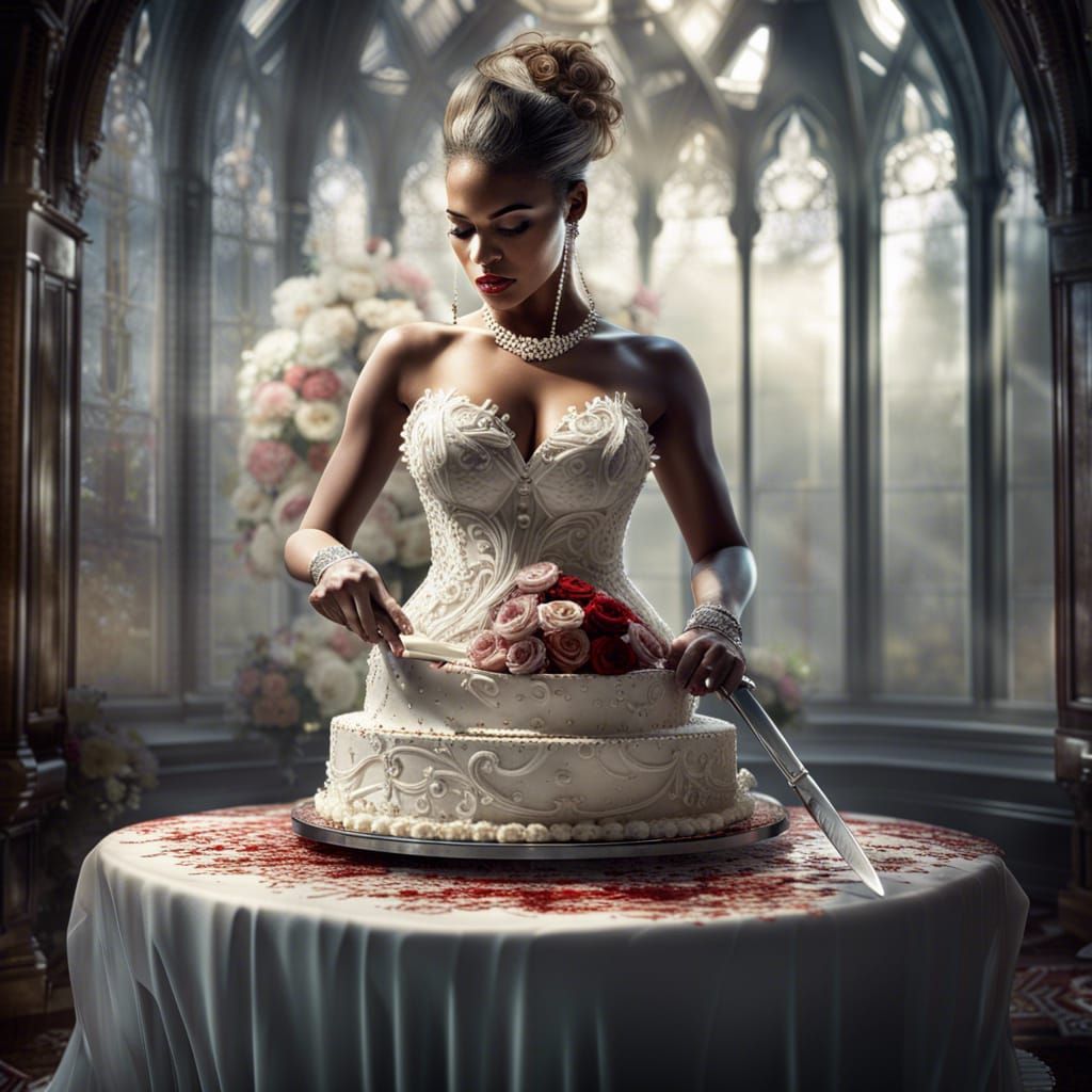 Countess Cutting Cake: Erotic Art Portrait