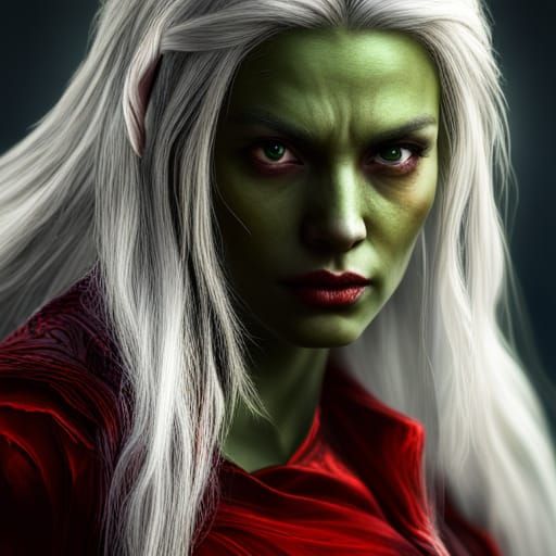 Hyperrealistic Half-Orc Portrait in Cinematic Lighting