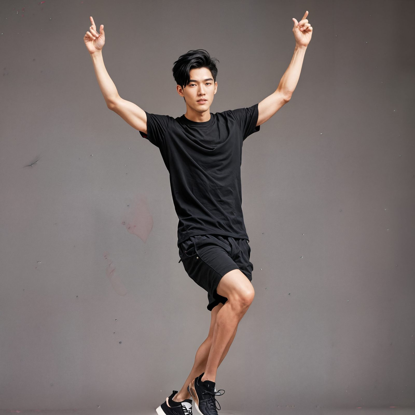 Handsome Asian Man Portrait with Black Hair