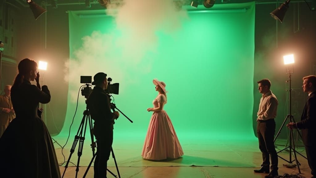 Actress Screen Test in Modern Film Studio