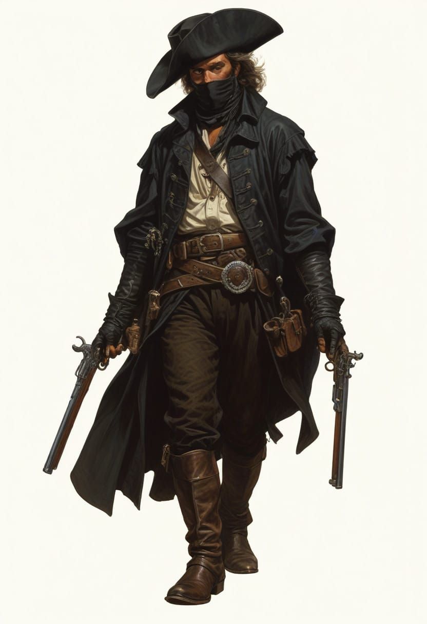 17th Century French Highwayman in Cinematic Fantasy Illustra...