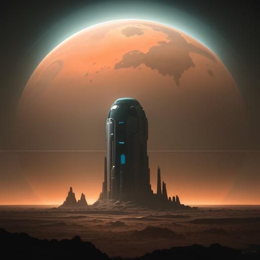 Astronaut on Mars: Terraformed Colony Concept Art