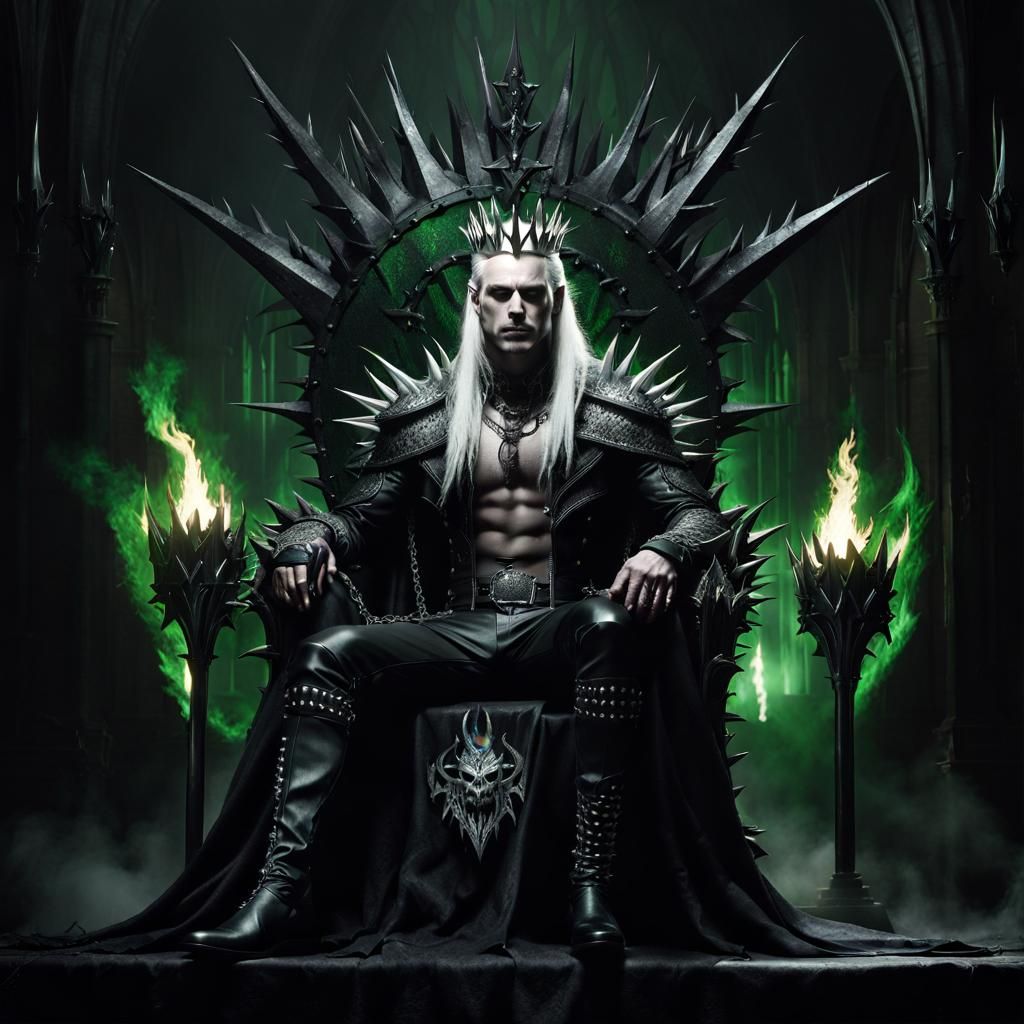 Young Sauron on Throne in Gothic Hall