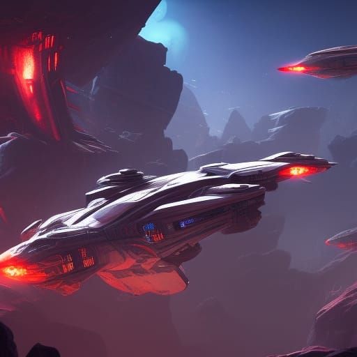 Detailed Spaceship Battle in Unreal Engine 5