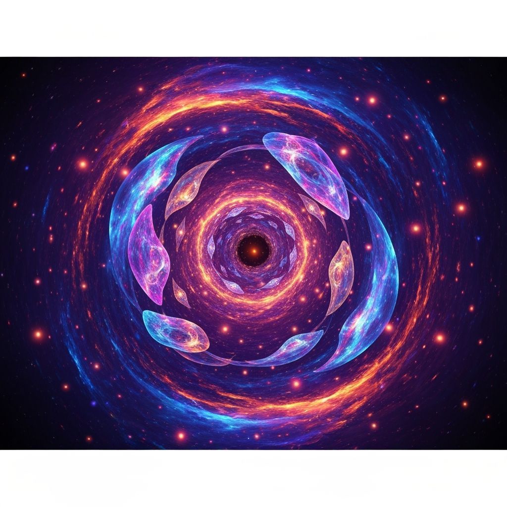 Surreal Cosmic Vortex of Bioluminescent Nebulae