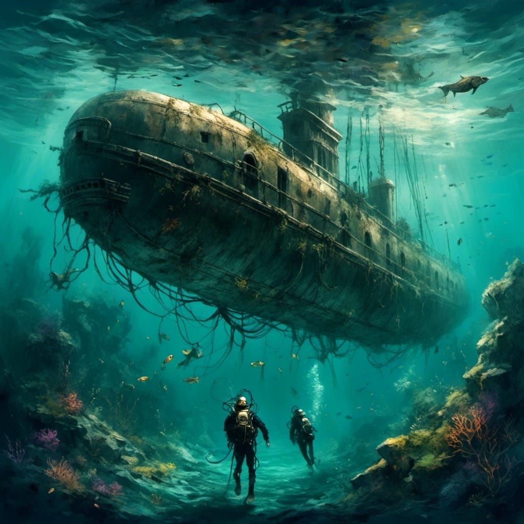Steampunk Submarine Explores Ancient Underwater City