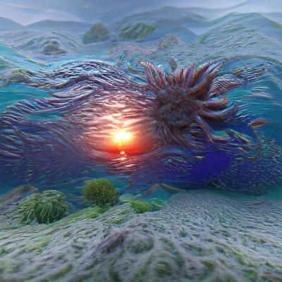 Underwater Mythical Sunrise in 3D